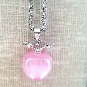 Pink Apple Opal Necklace